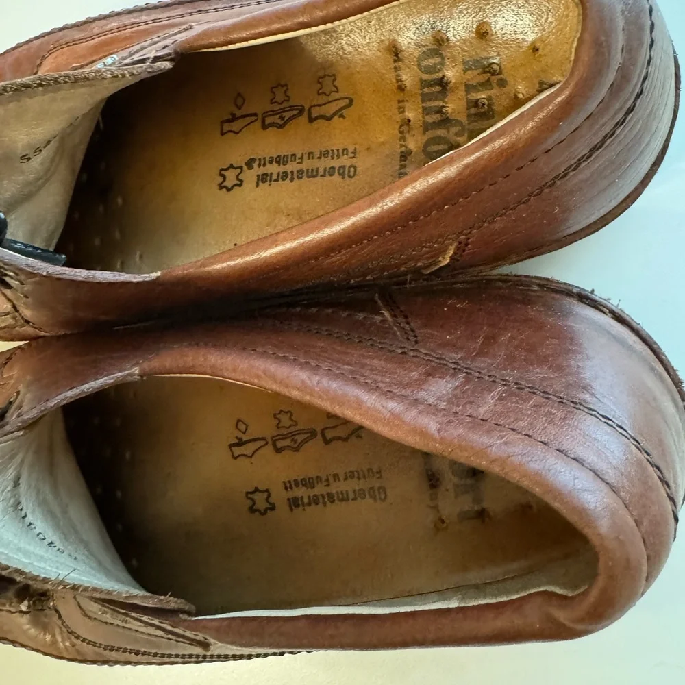 Finn Comfort Leather London Oxfords Brown Shoe Made in Germany Size 44 Men